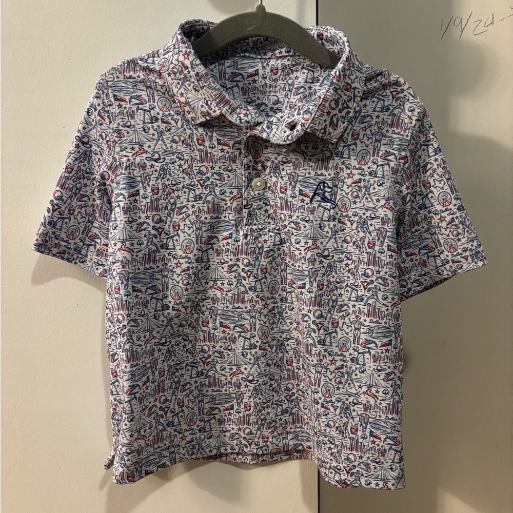 Rhoback Kids Polo Shirt - Dallas don’t mess with Texas pattern